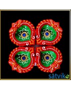 Satvik Colorful Clay Diyas (C1) For Diwali Festival, Multicolor Diwali Diyas For Decoration, Mitti Diya Oil Lamp Clay Diyas